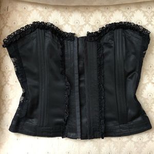 Cute Satin & Lace Black Corset